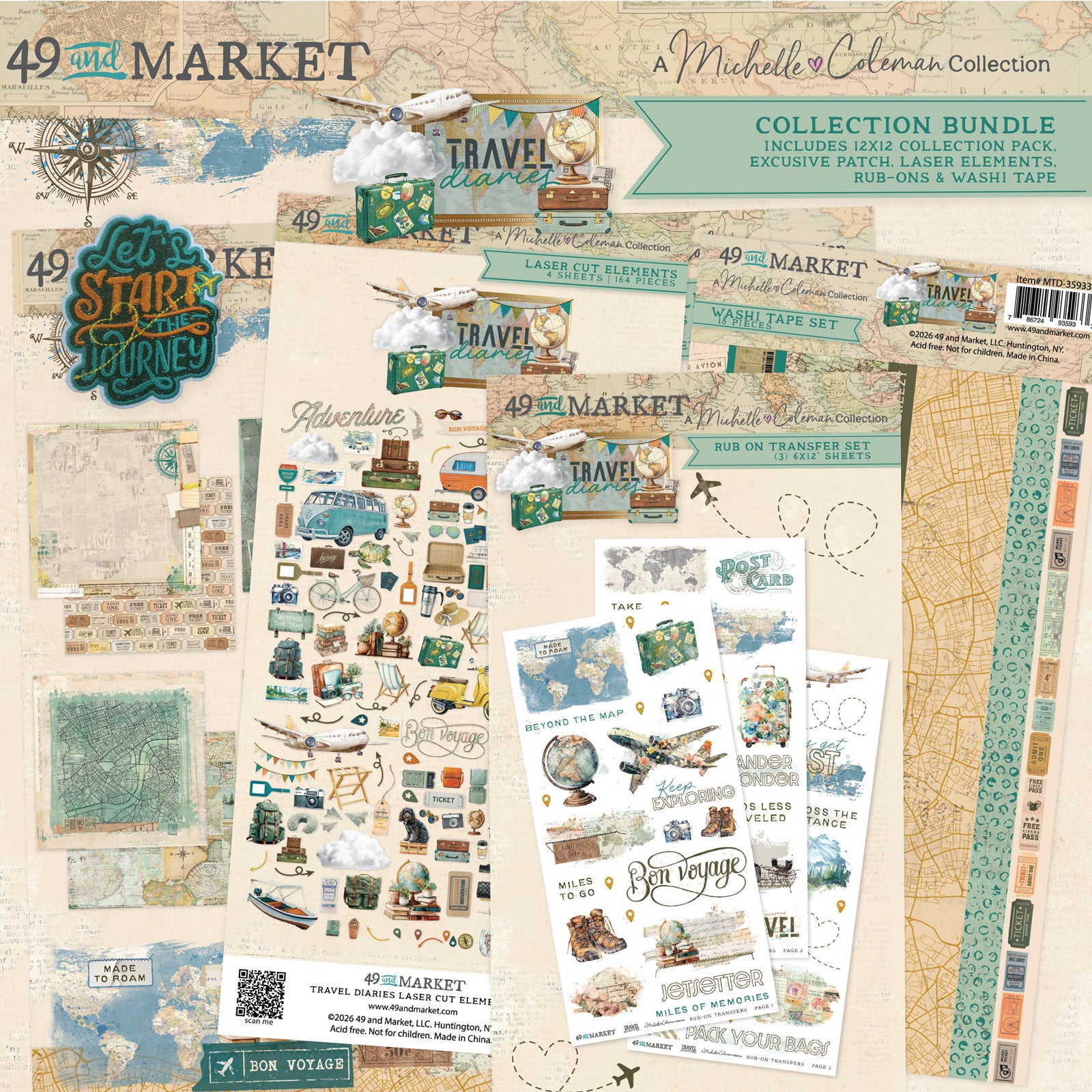 49 and Market - Travel Diaries 12x12 Collection Bundle by Michelle Coleman