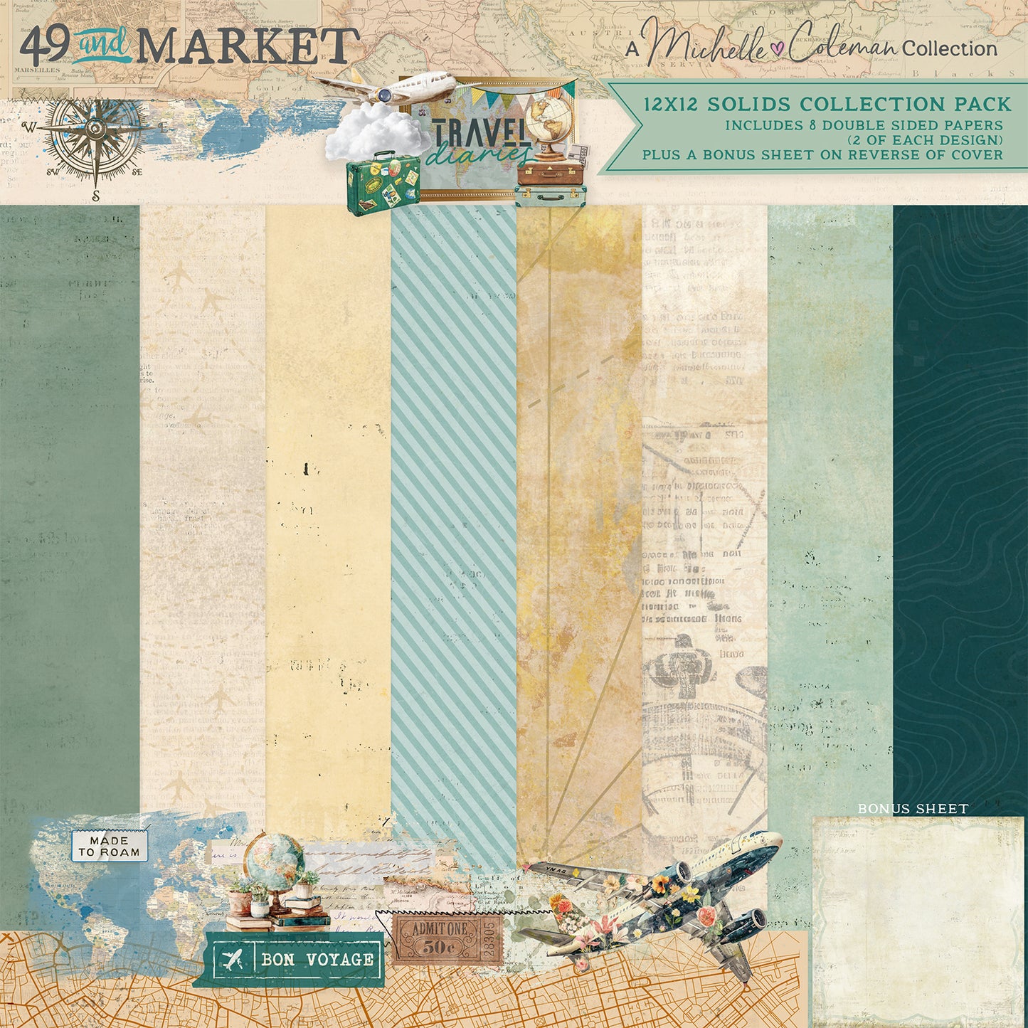 49 and Market - Travel Diaries 12x12 Solids Collection Pack by Michelle Coleman