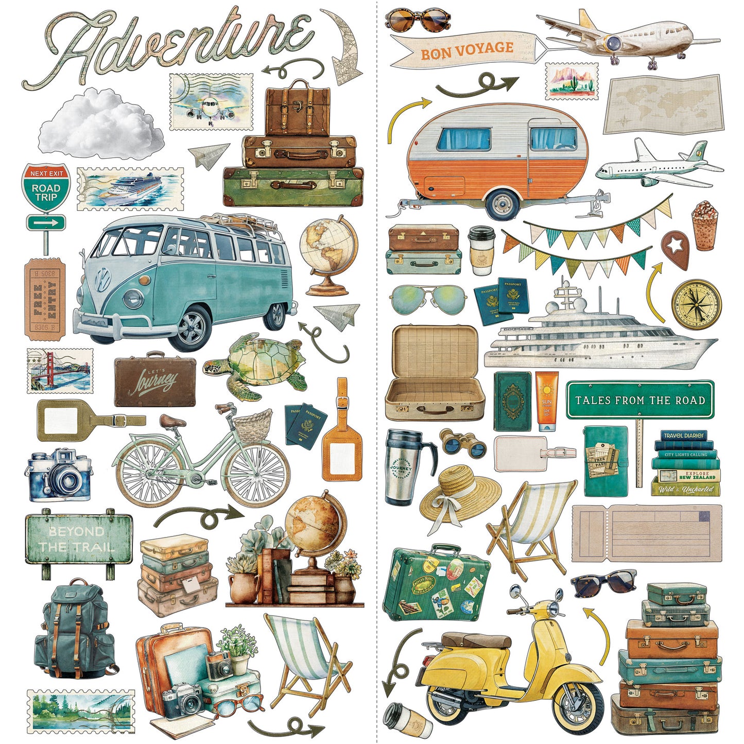 Travel Diaries Laser-Cut Elements by Michelle Coleman