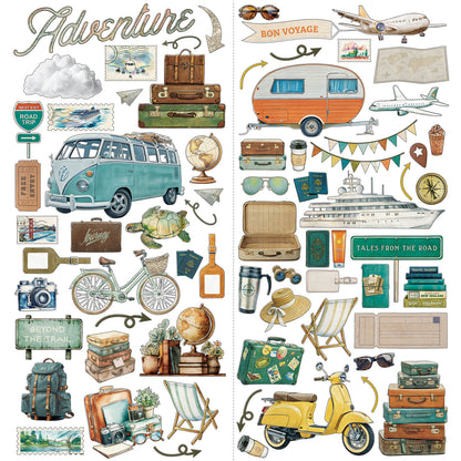 Travel Diaries Laser-Cut Elements by Michelle Coleman