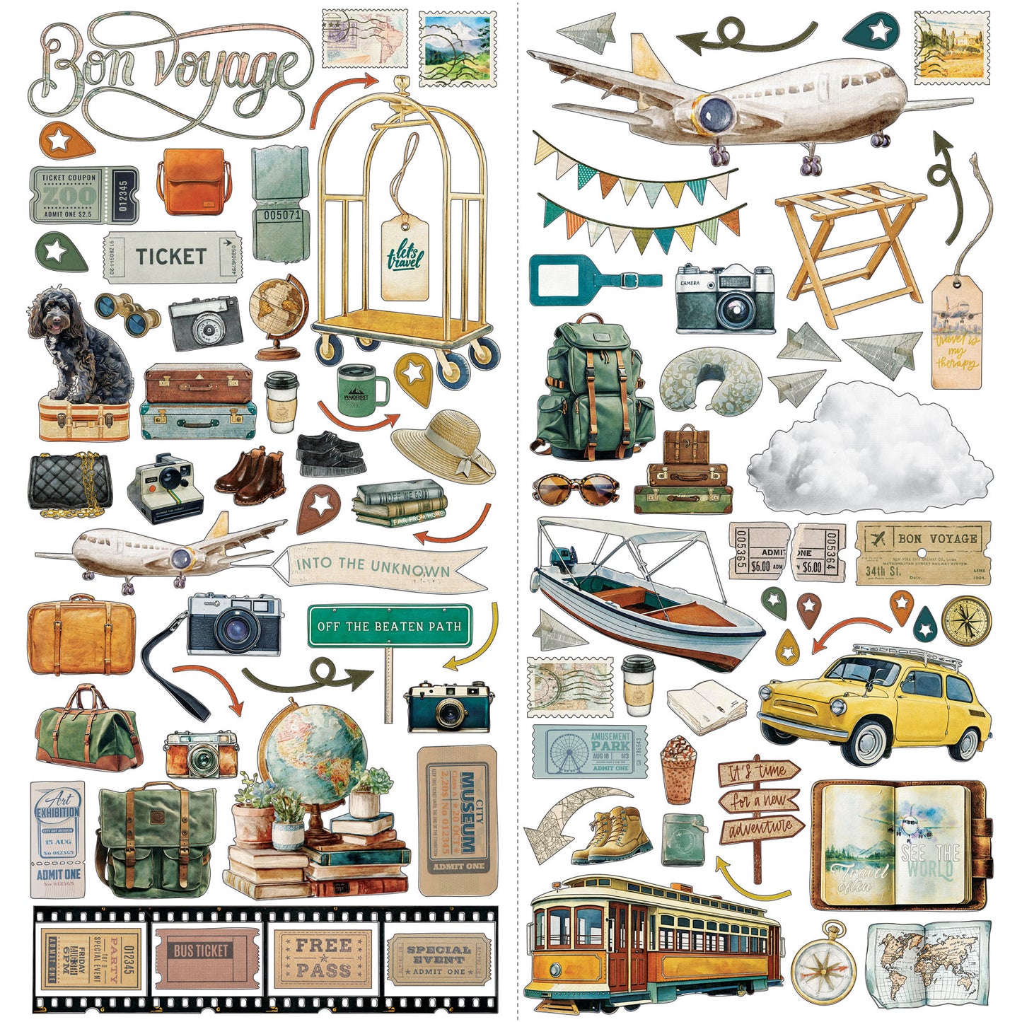 Travel Diaries Laser-Cut Elements by Michelle Coleman