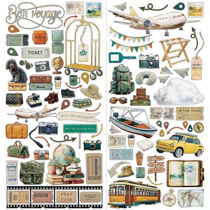 Travel Diaries Laser-Cut Elements by Michelle Coleman