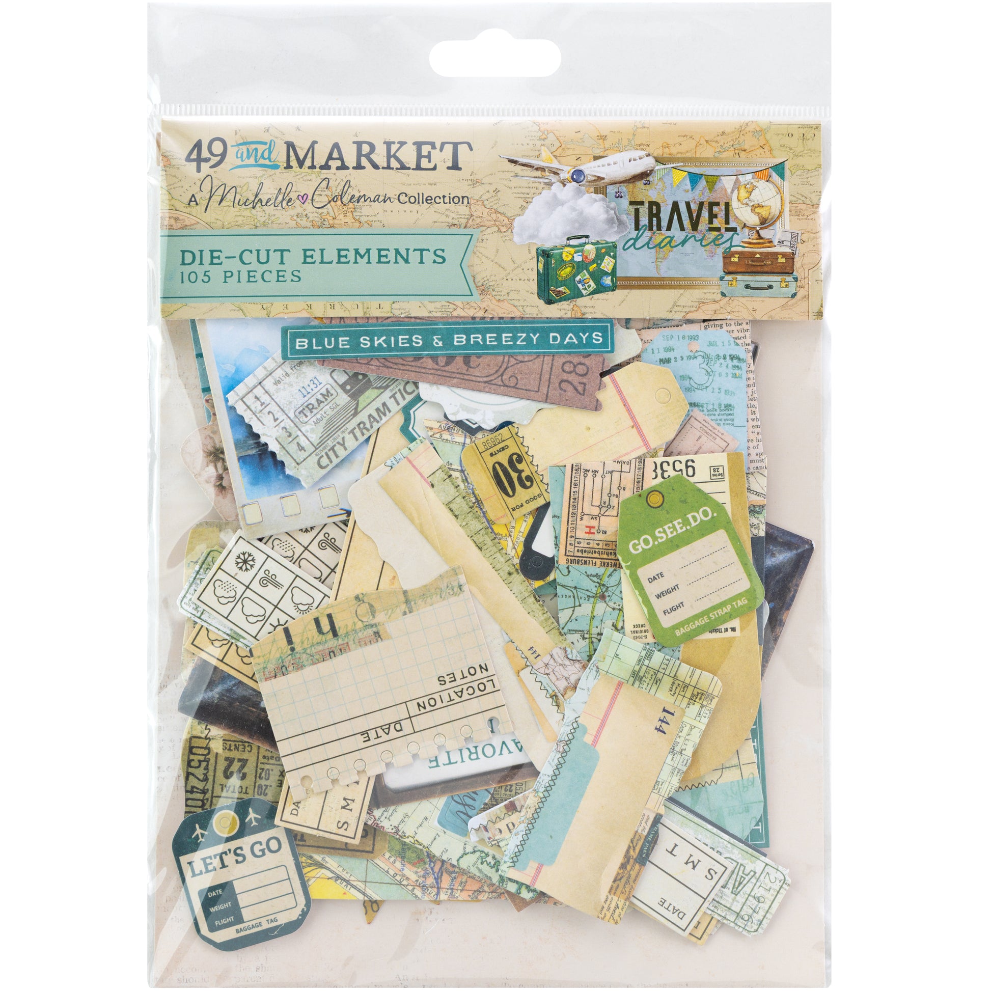 49 and Market - Travel Diaries Die-Cut Elements by Michelle Coleman