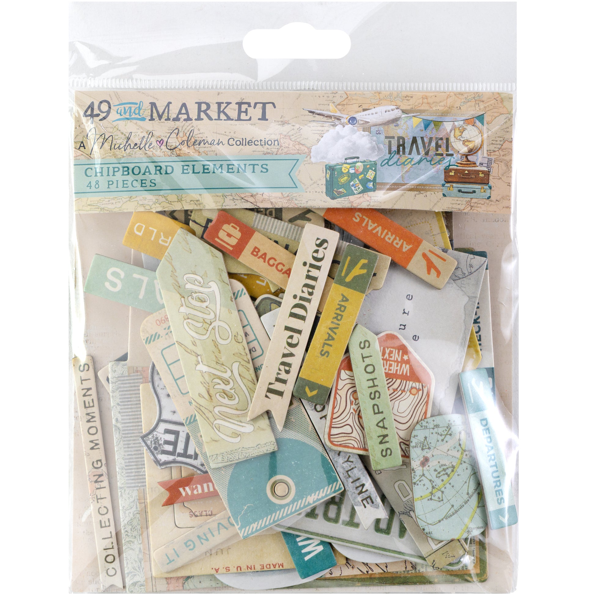 49 and Market - Travel Diaries Chipboard Set by Michelle Coleman