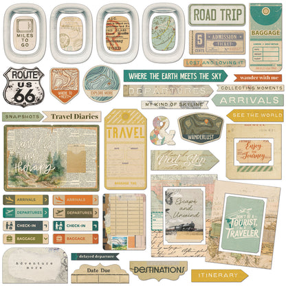 Travel Diaries Chipboard Set by Michelle Coleman