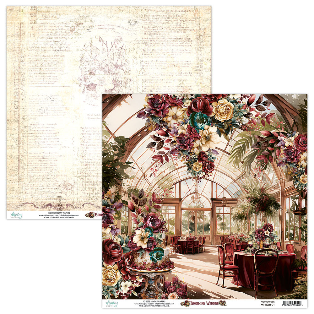 Mintay Papers - Bohemian Wedding - 12"x12" Scrapbooking Pack