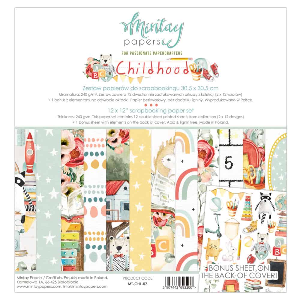 Mintay Papers - Childhood - 12"x12" Scrapbooking Pack