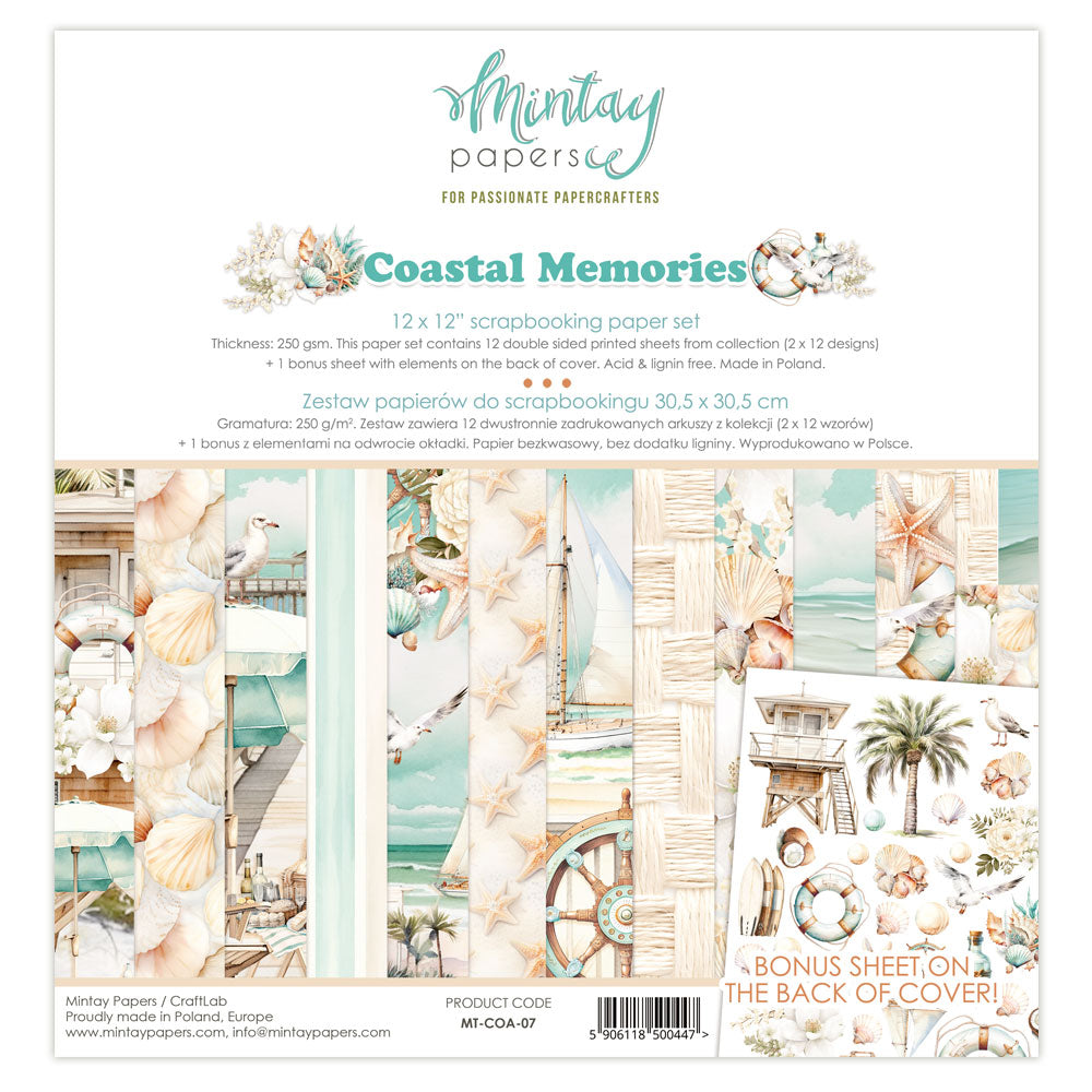 Mintay Papers - Coastal Memories - 12"x12" Scrapbooking Pack