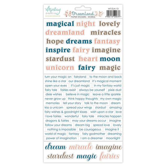 Mintay Papers - Dreamland - Sticker Sheet - Words