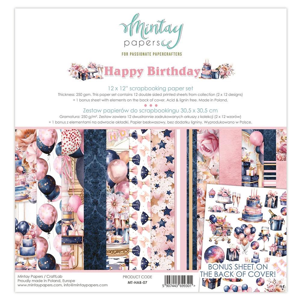 Mintay Papers - Happy Birthday - 12"x12" Scrapbooking Pack 