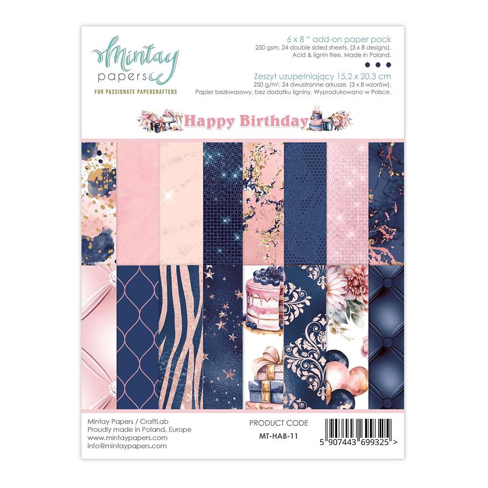 Mintay Papers - Happy Birthday - 6"x8" Add-on Paper Pack 