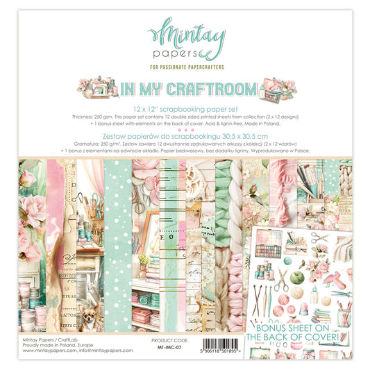 Mintay Papers - In My Craftroom - 12"x12" Scrapbooking Pack