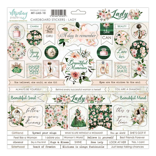 Mintay Papers - Lady - 12"x12" Cardboard Sticker Sheet