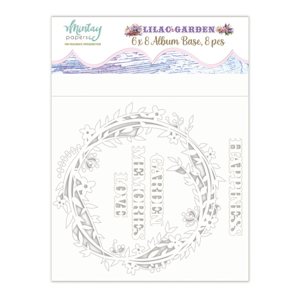 Mintay Papers - Lilac Garden - 6"x8" Chipboard Album Base