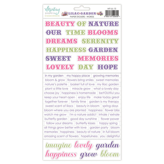 Mintay Papers - Lilac Garden - Sticker Sheet - Words