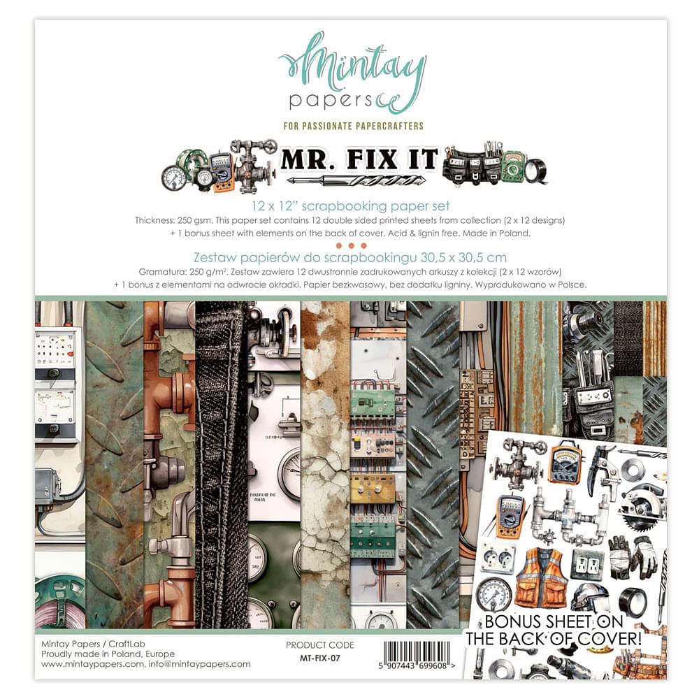 Mintay Papers - Mr. Fix It - 12"x12" Scrapbooking Pack