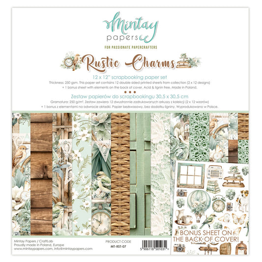 Mintay Papers - Rustic Charms - 12"x12" Scrapbooking Pack