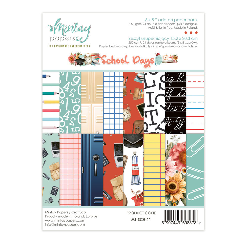 Mintay Papers - School Days - 6"x8" Scrapbooking Pack - Captured Hearts Australia