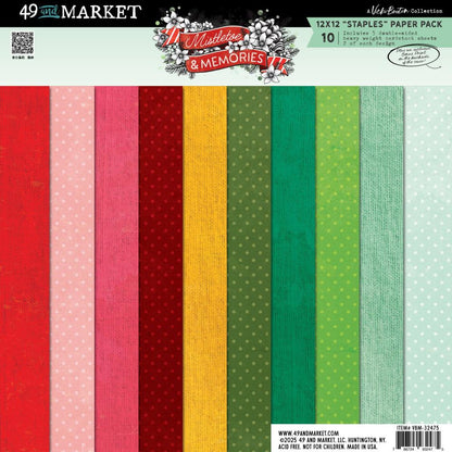 Mistletoe And Memories 12x12 "Staples" Paper Pack By Vicki Boutin