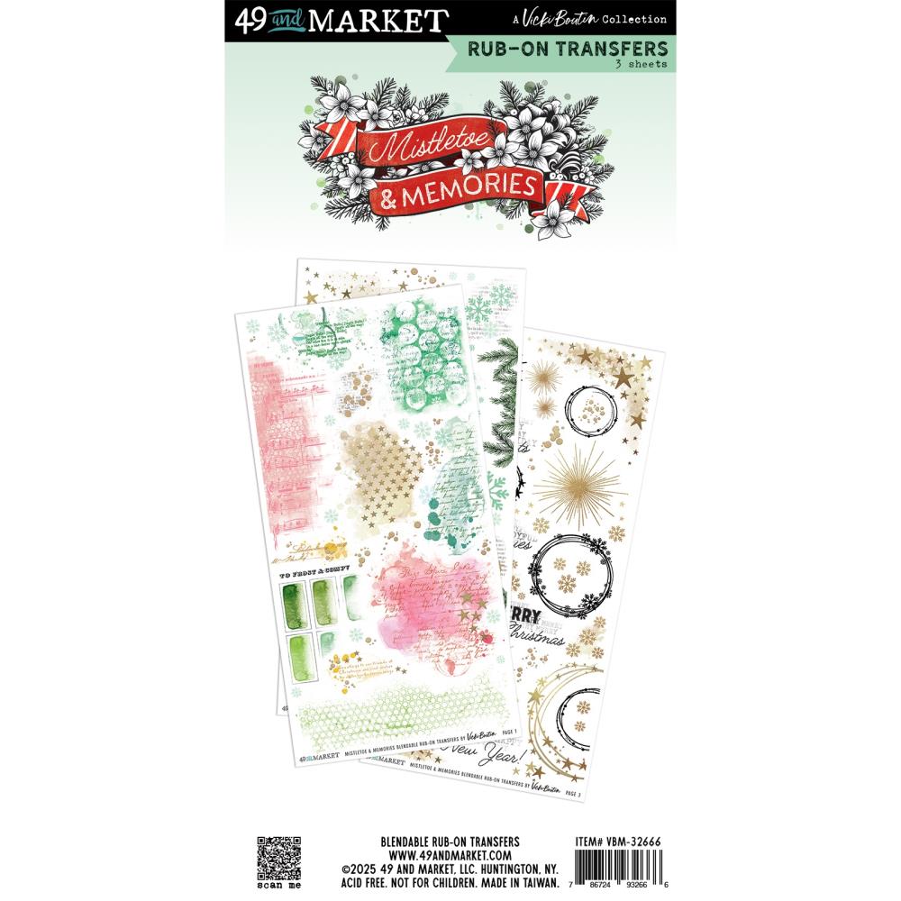 Mistletoe And Memories Blendable Rub-On Transfer Set by Vicki Boutin