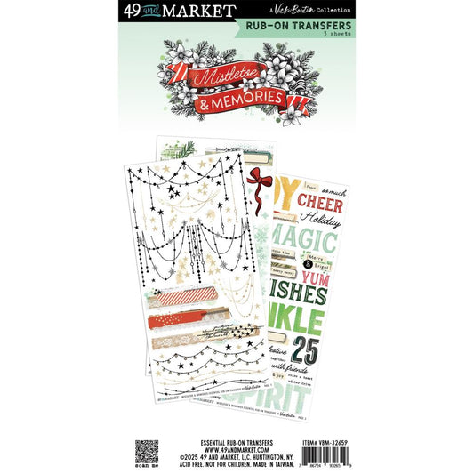 Mistletoe And Memories Rub-On Transfer Set - Vicki Boutin