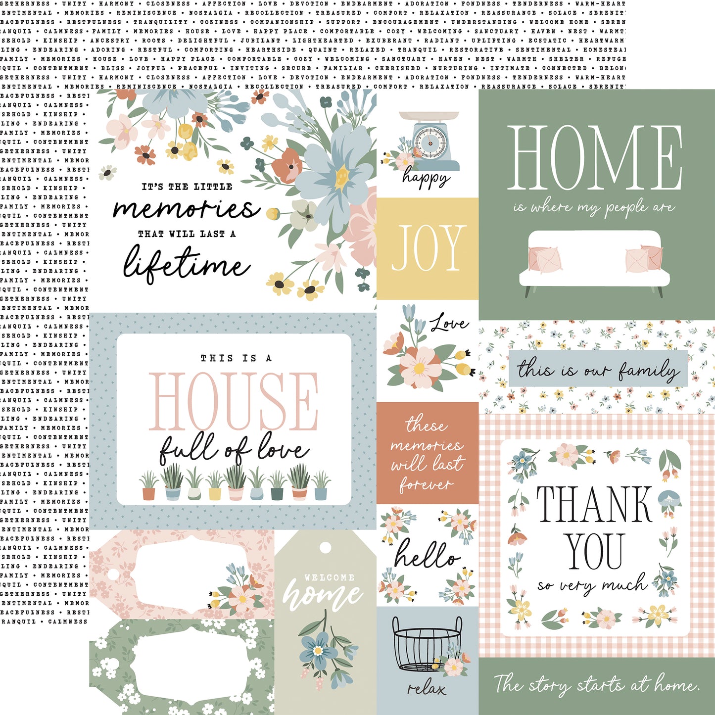 Our Happy Place Collection Paper Pack 12"X12"