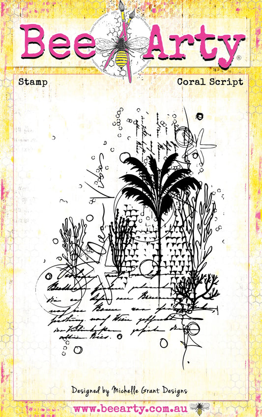 Bee Arty - Coral Script - Clear Stamp Set