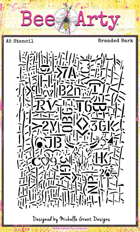 Bee Arty - Branded Bark - A5 Stencil