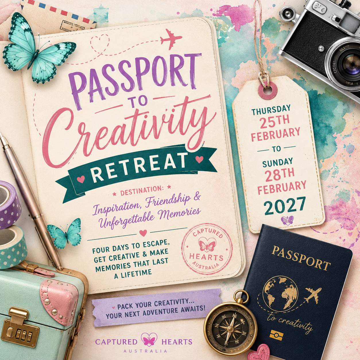 Passport to Creativity Retreat - Thursday 25th - Sunday 28th February 2027