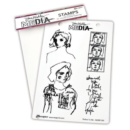 Perfect To Me - Dina Wakley Media Cling Stamps 6"X9"