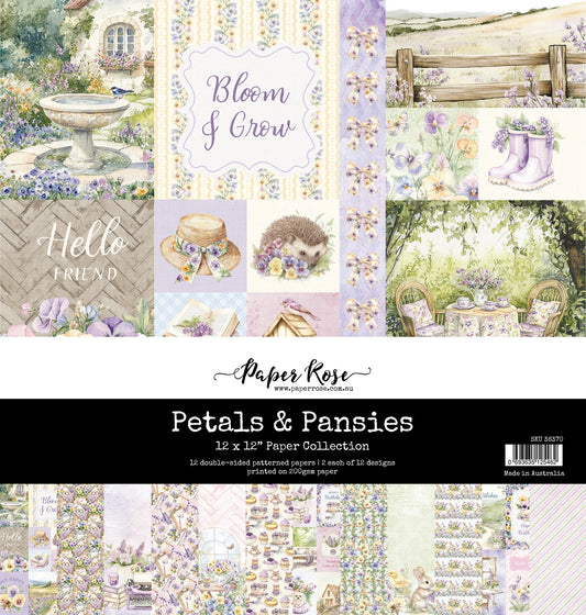 Paper Rose Studio - Petals & Pansies 12x12 Paper Collection