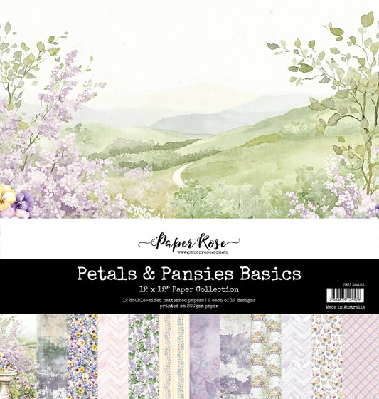 Paper Rose Studio - Petals & Pansies Basics 12x12 Paper Collection