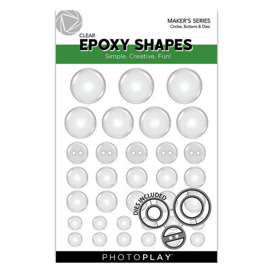 Clear Epoxy Shapes - Circles & Buttons with Die