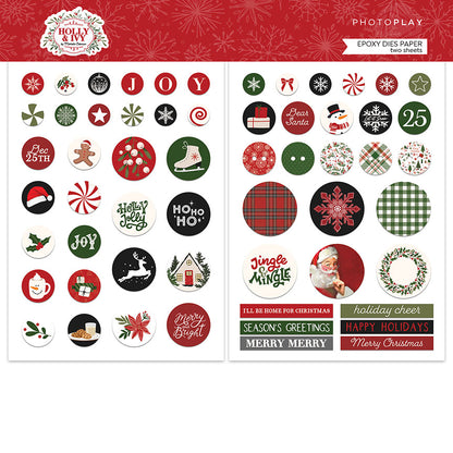 PhotoPlay - Holly and Ivy - Pre-Coloured Epoxy Dies Paper Pack