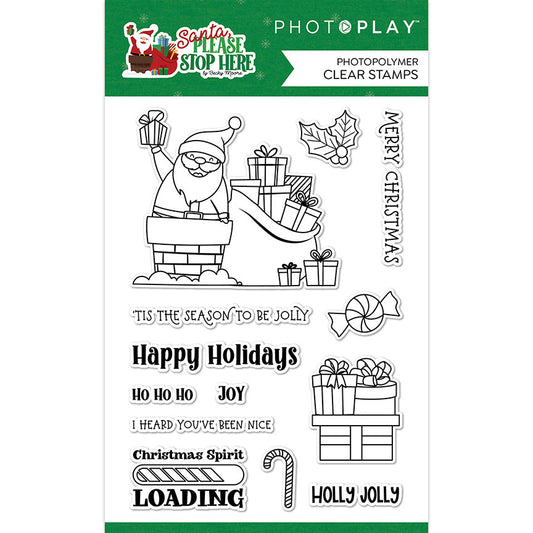 Photo Play Santa Please Stop Here - Photopolymer Clear Stamps