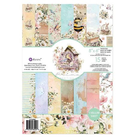 Prima Double-Sided Paper Pad 6"X8" - Among the Wildflowers