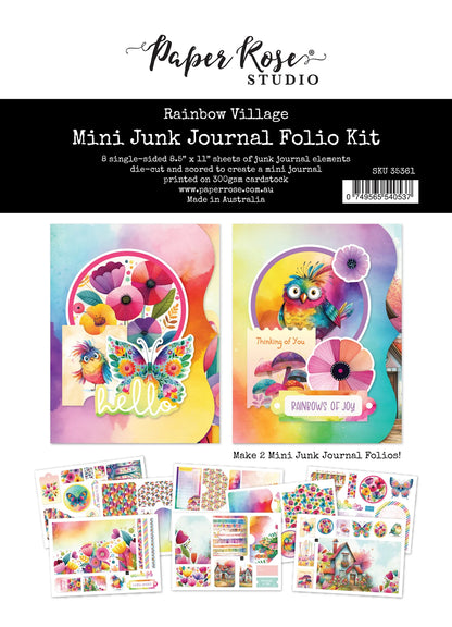 Paper Rose - Rainbow Village 8.5" x 11" Mini Junk Journal Folio Kit 