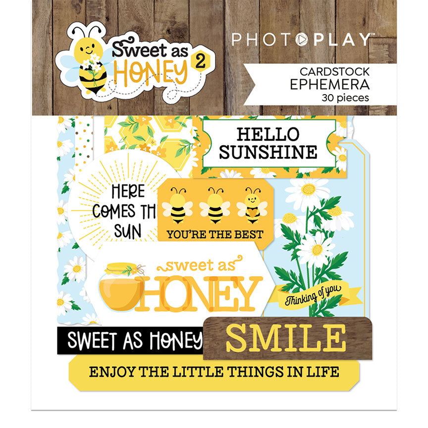 PhotoPlay Papers Sweet as Honey 2 Cardstock Ephemera Pack 30pieces