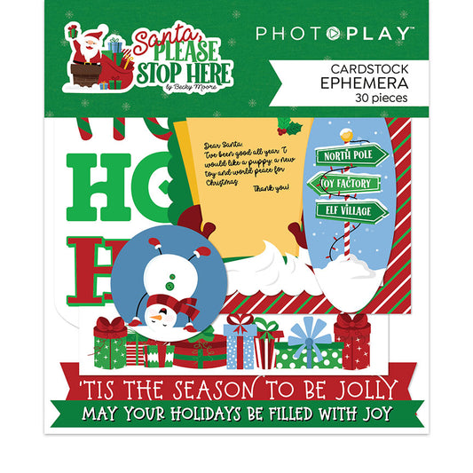 Photo Play Santa Please Stop Here - Ephemera Pack