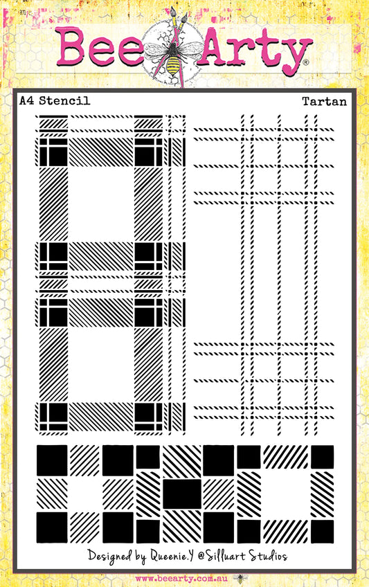 Bee Arty - Tartan - A4 Stencil