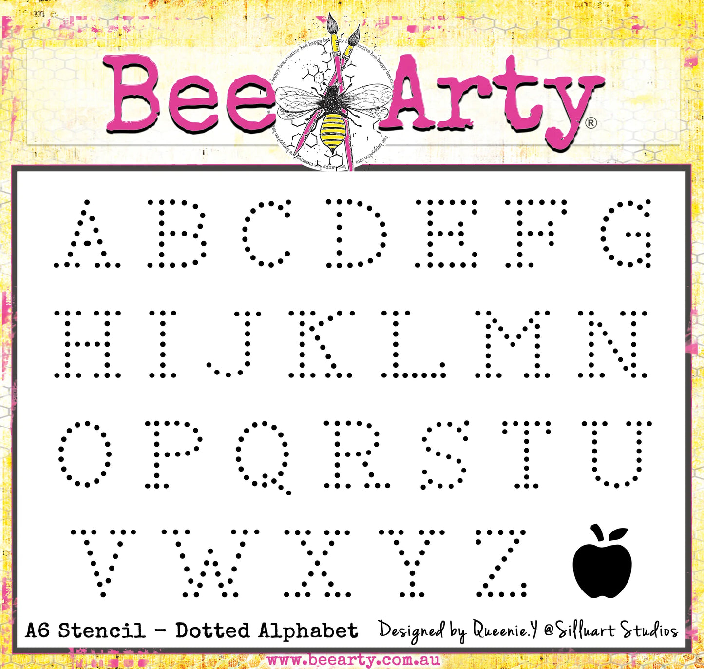 Bee Arty - Dotted Alphabet - A6 Stencil