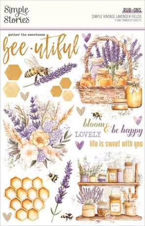 Simple Stories - Simple Stories Rub Ons - Simple Vintage Lavender Fields