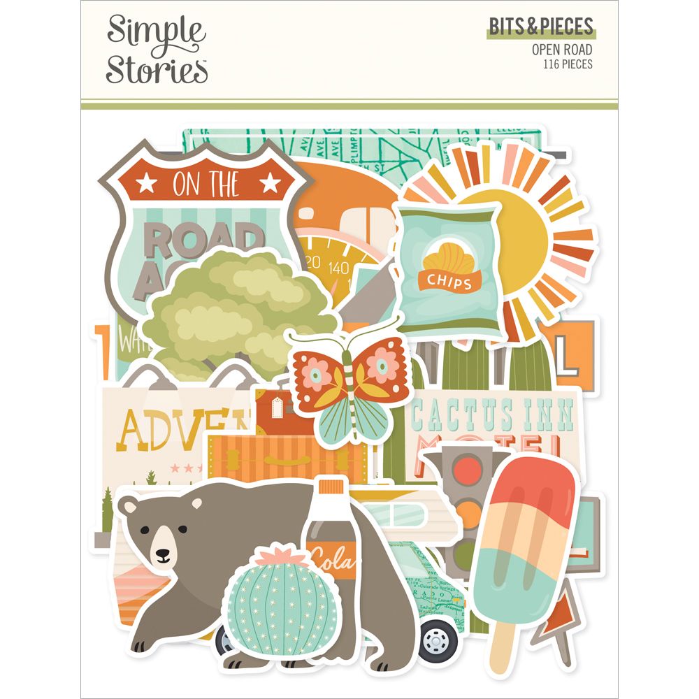 Simple Stories Bits & Pieces Die Cuts - Open Road