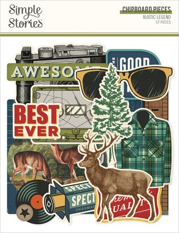 Simple Stories Chipboard Pieces - Rustic Legend