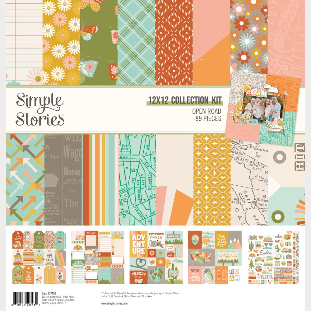 Simple Stories Collection Kit 12"X12" - Open Road