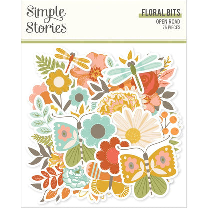 Simple Stories Floral Bits & Pieces Die Cuts - Open Road