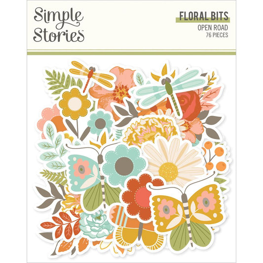 Simple Stories Floral Bits & Pieces Die Cuts - Open Road