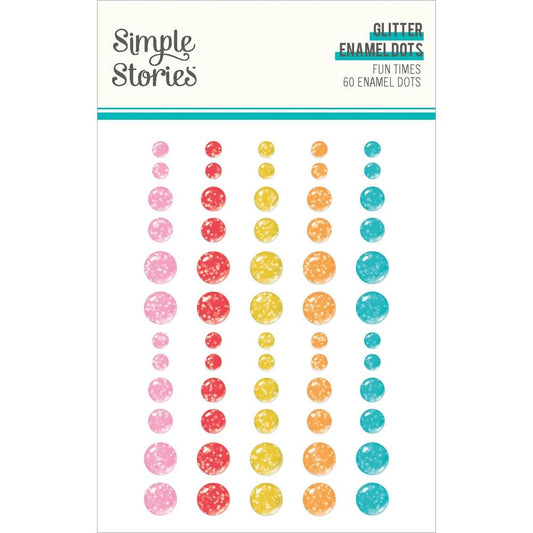 Simple Stories Glitter Enamel Dots - Fun Times