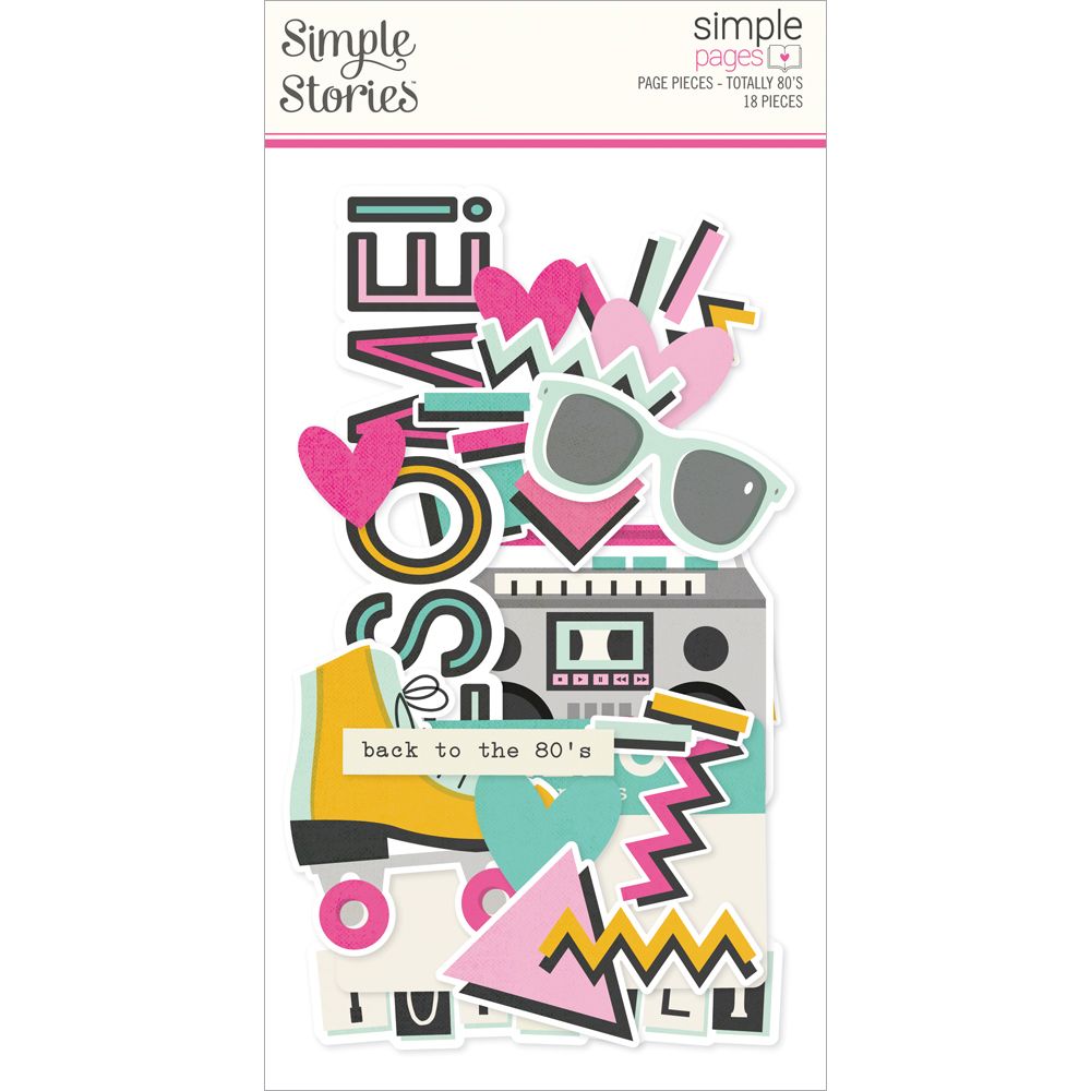 Simple Stories Page Pieces Die Cuts - Totally 80's