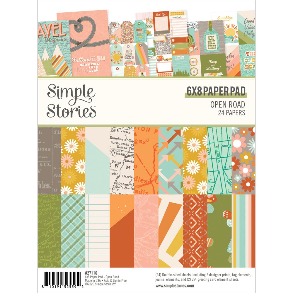 Simple Stories Paper Pad 6"X8" - Open Road